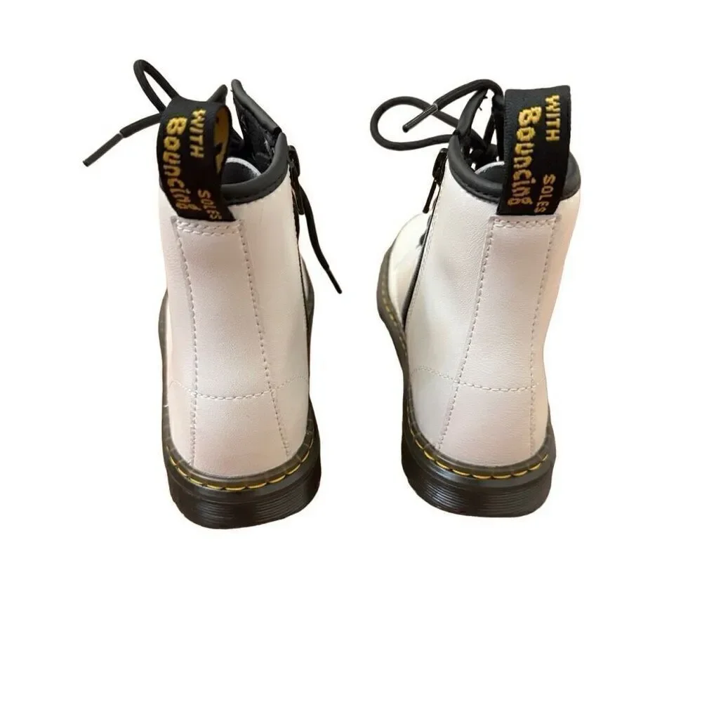 Dr. Martens Zavala Combat Boots White NEW Kids Size US 3